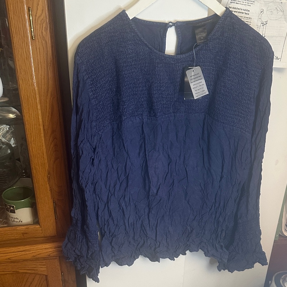 Ashley Stewart Denim Flare Long Sleeves Tunic